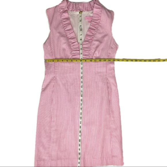 Lily Pulitzer | Striped Pink & White Ruffled Dress - Picture 6 of 7